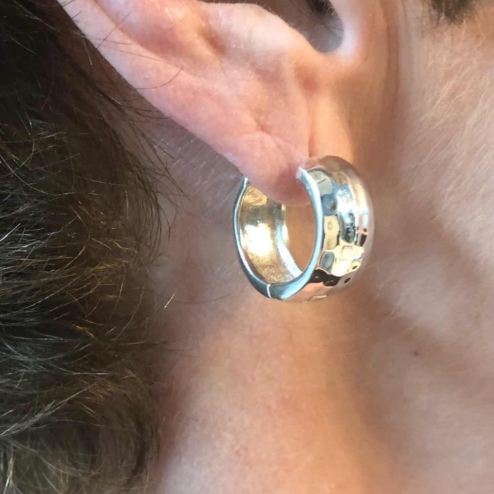 Hammered sterling silver loops